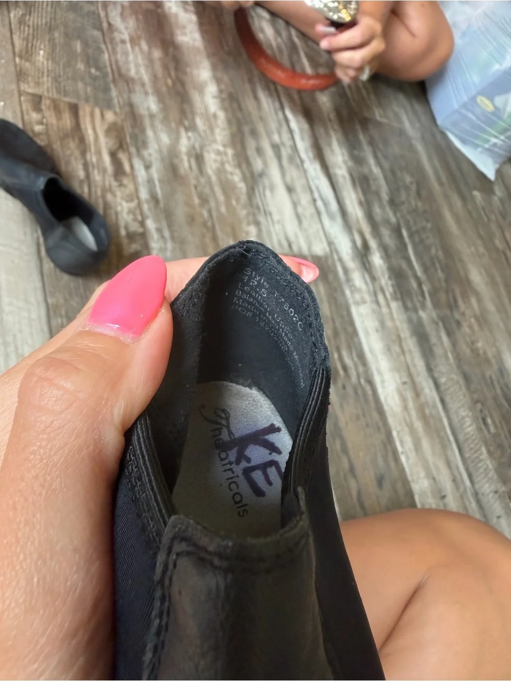 Black Slip-On Leather Dance or Jazz Shoes